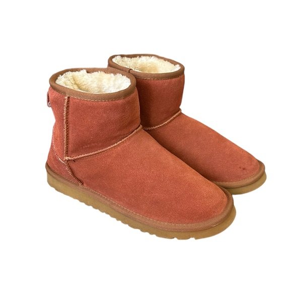 UGG Shoes - Ugg Classic Mini Shearling Ankle Boots Baked Clay Women's 10